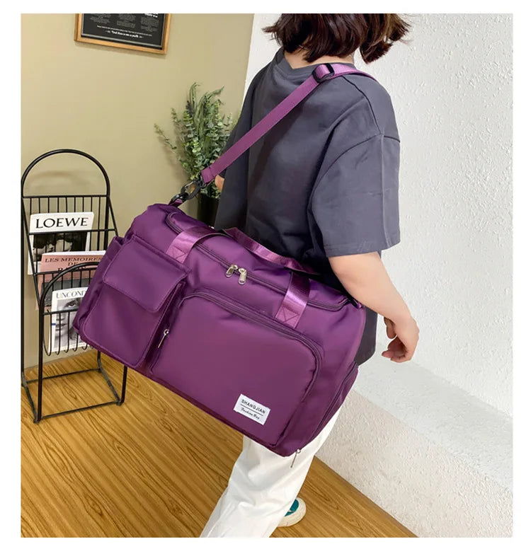 Large Capacity Gym/Overnight Duffle Bag with Shoe Compartment