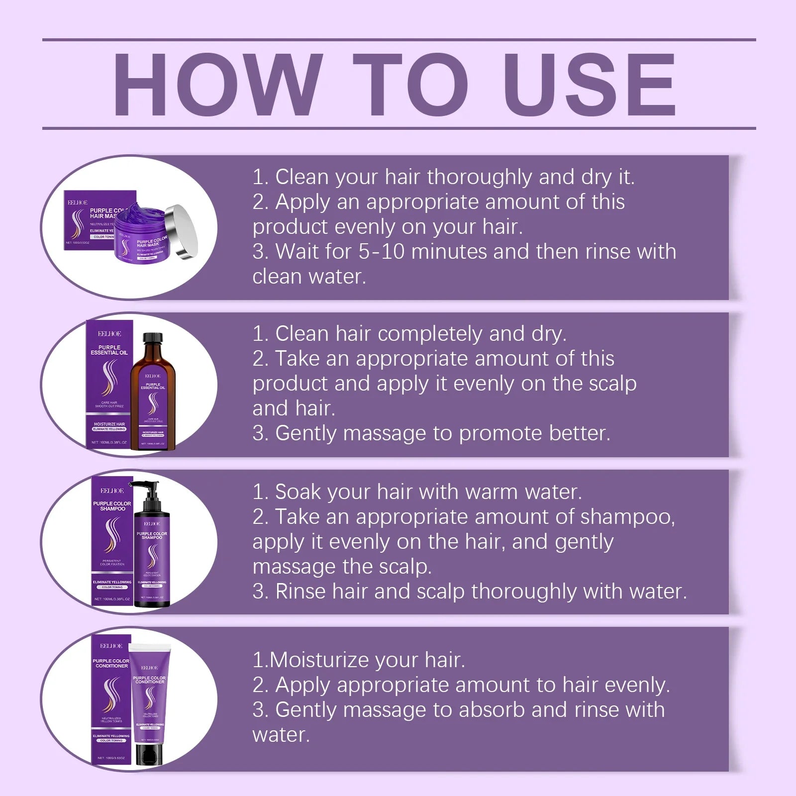 EELHOE Vitamin E Hair Care Series - Deep Nourishing Treatment for Dry Damaged Hair