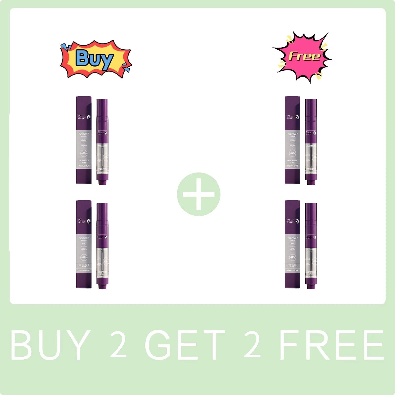 Scalp revitalizing serum promotional offer with two free bottles