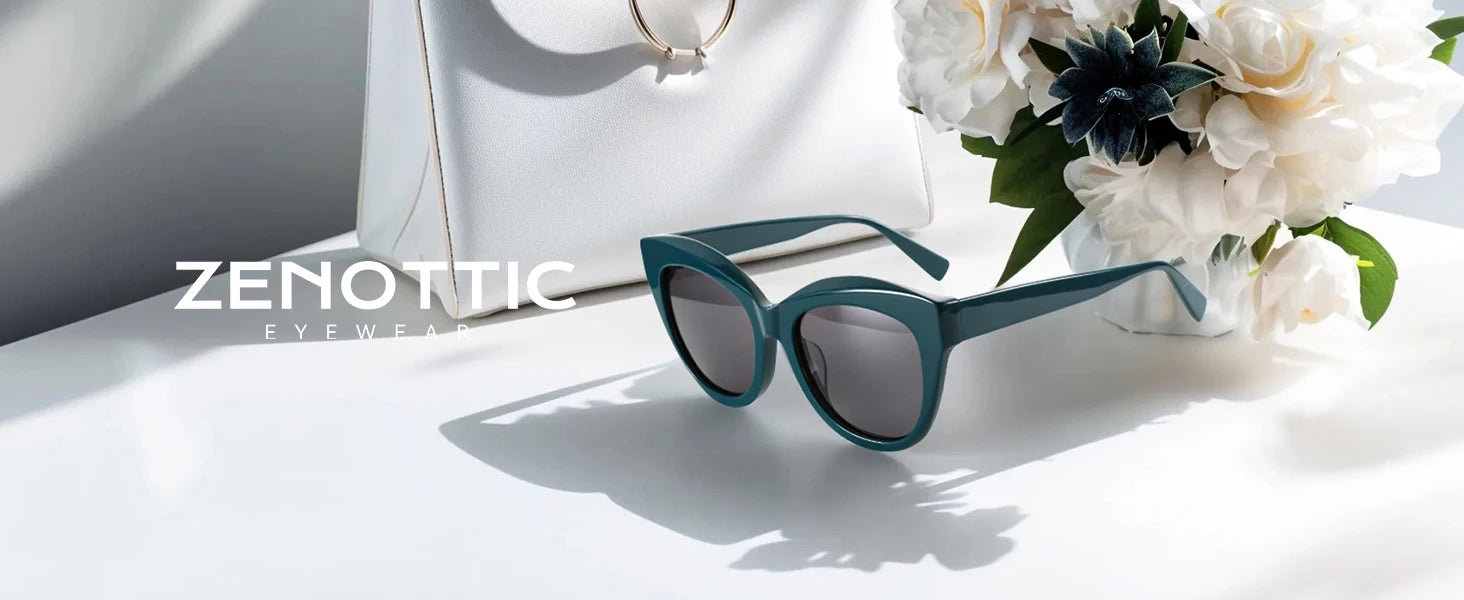 ZENOTTIC Butterfly Polarized Sunglasses - Handmade Acetate with UV400 Protection
