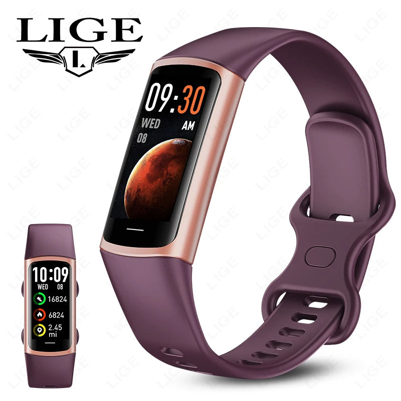 LIGE Fashion Smartwatch Temperature Blood Heart Oxygen Monitoring Bracelet
