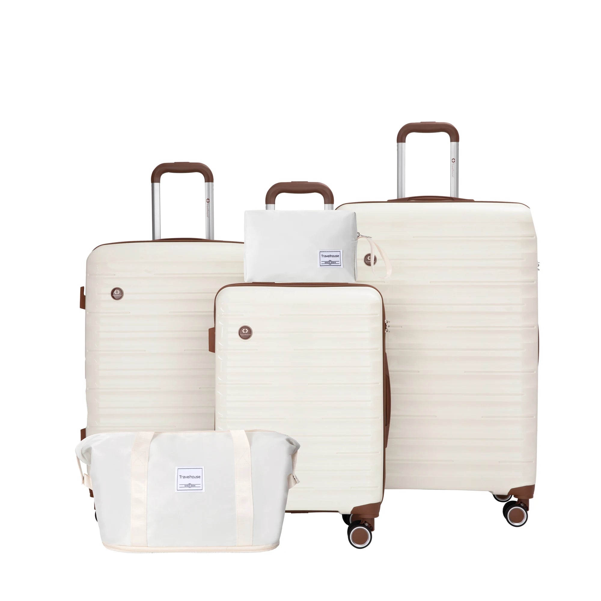 5-Piece Hardcase Luggage Travel Set with Double Spinner Wheels, TSA Lock & Duffle Bag