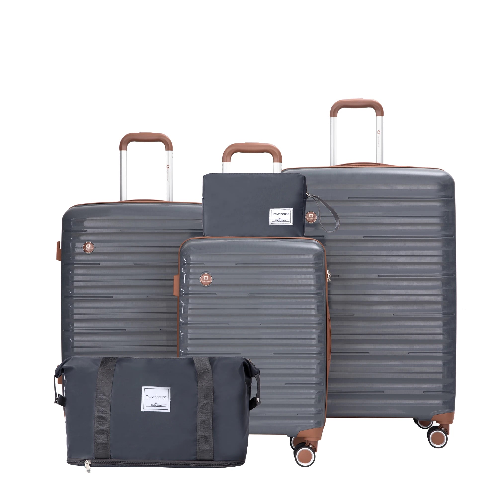 5-Piece Hardcase Luggage Travel Set with Double Spinner Wheels, TSA Lock & Duffle Bag