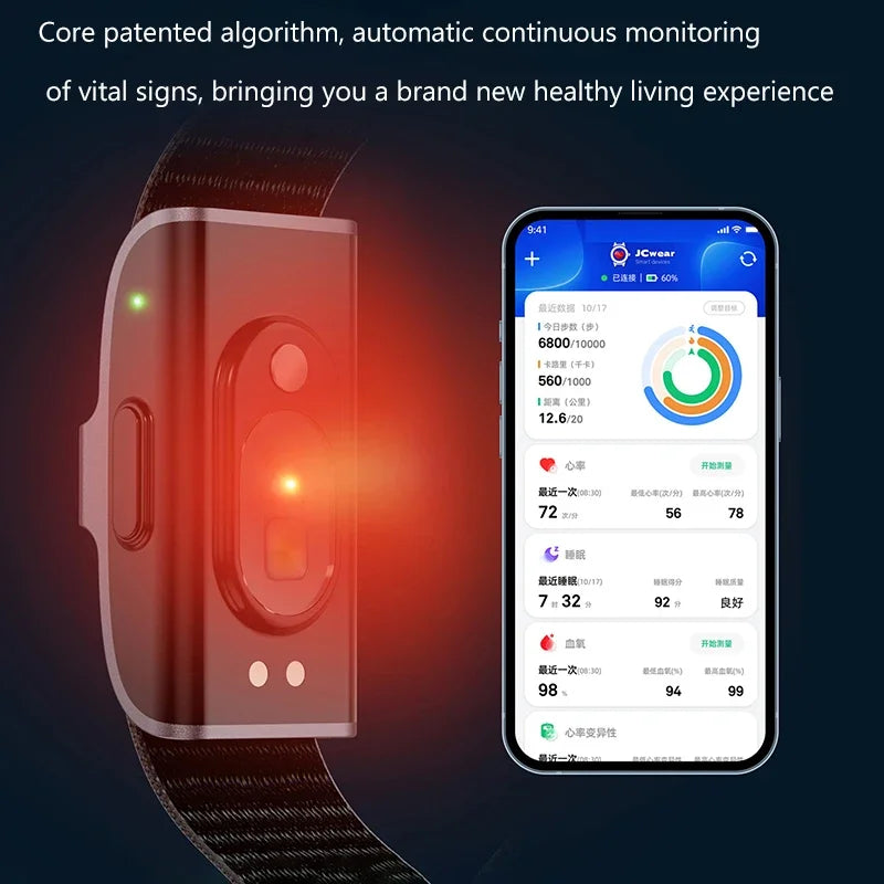 Smart Health Fitness Tracker Bracelet - 24/7 Heart Rate, Blood Pressure & Sleep Monitor
