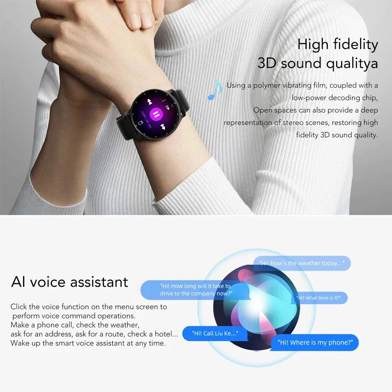 KaiAqua X27 Fitness Smart Watch by Cedar & Moore with black strap, 1.28-inch AMOLED display and Bluetooth calling