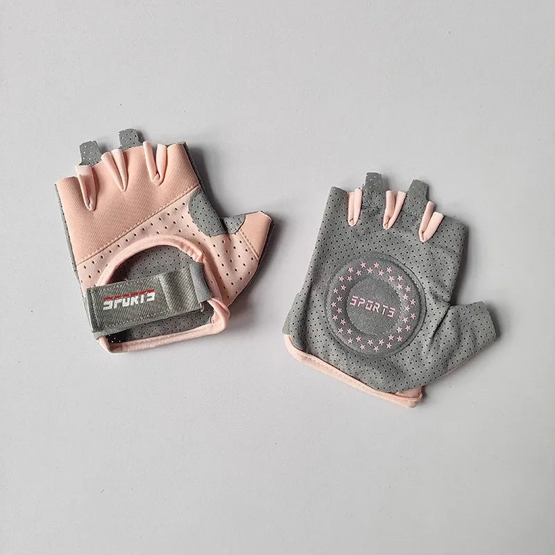 Women's Half-Finger Workout Gloves - Anti-Slip Grip for Gym, Yoga & Cycling