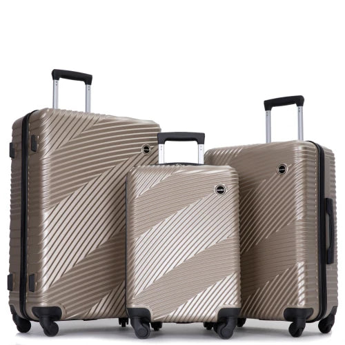 3-Piece Hardshell Luggage Set with Spinner Wheels - 20/24/28 Inch Lightweight Carry-On Suitcases