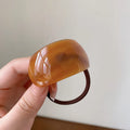 Women's Acrylic Patterned Hair Ties - Elegant Ponytail Holders
