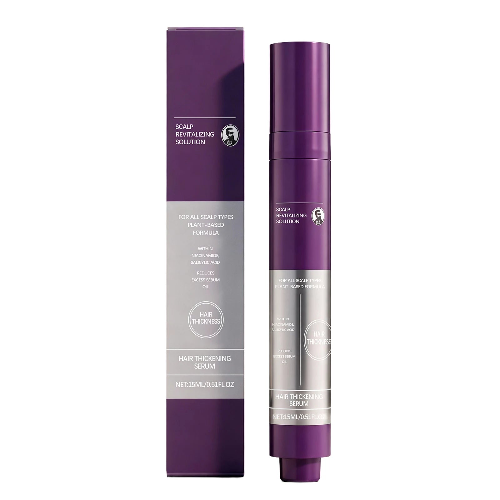 Rosemary scalp revitalizing serum tube and box, purple