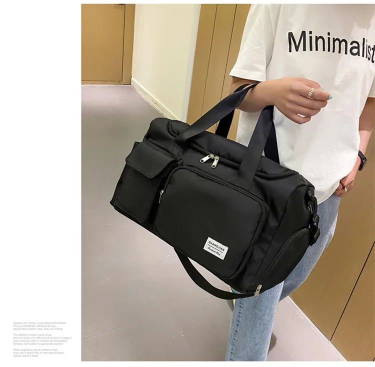 Large Capacity Gym/Overnight Duffle Bag with Shoe Compartment