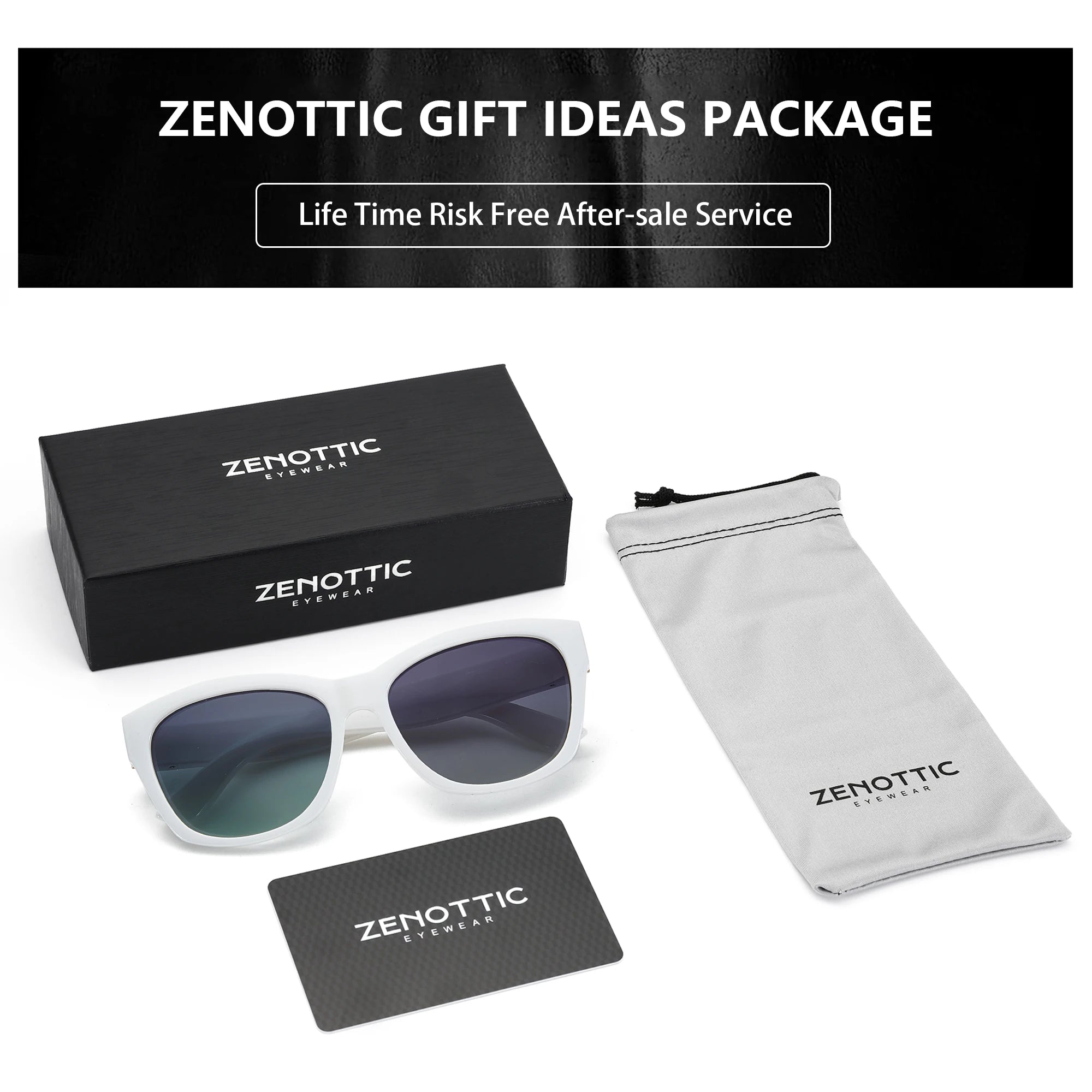 ZENOTTIC Cat Eye Polarized Sunglasses - Women's Vintage Square UV Protection Shades