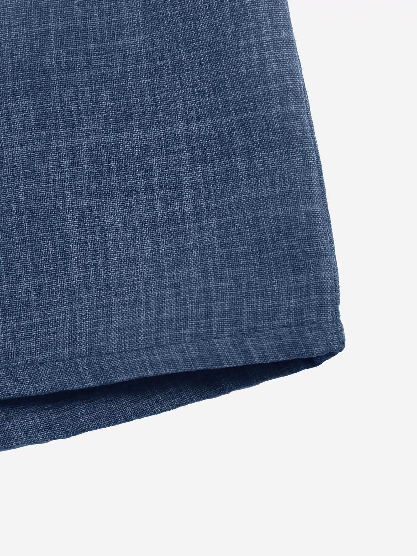 Navy wide-leg pants hem with folded cuff detail