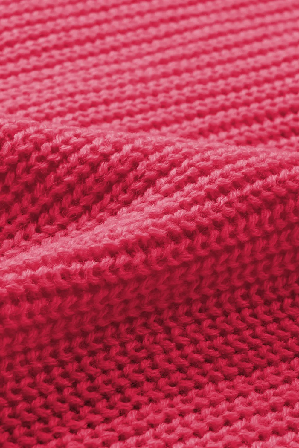 Hot pink openwork knit texture with raised ribbing