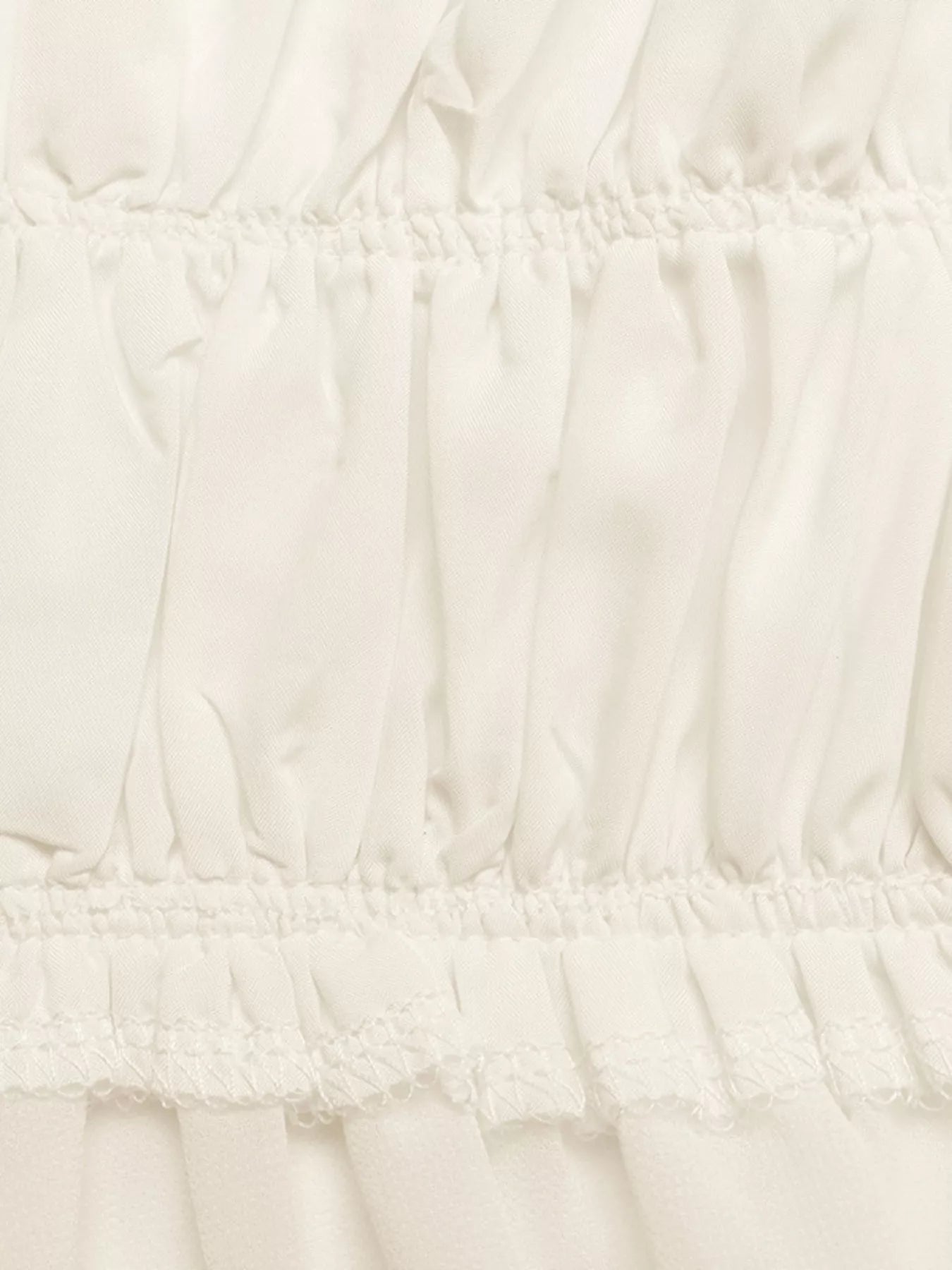 Cedar & Moore Halter Neck Cami in white fabric with shirred elastic band detail