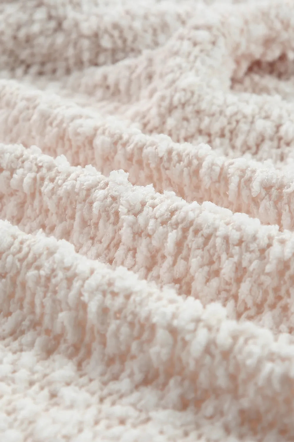 Cream textured knit fabric for open-front cardigan, detailed close-up