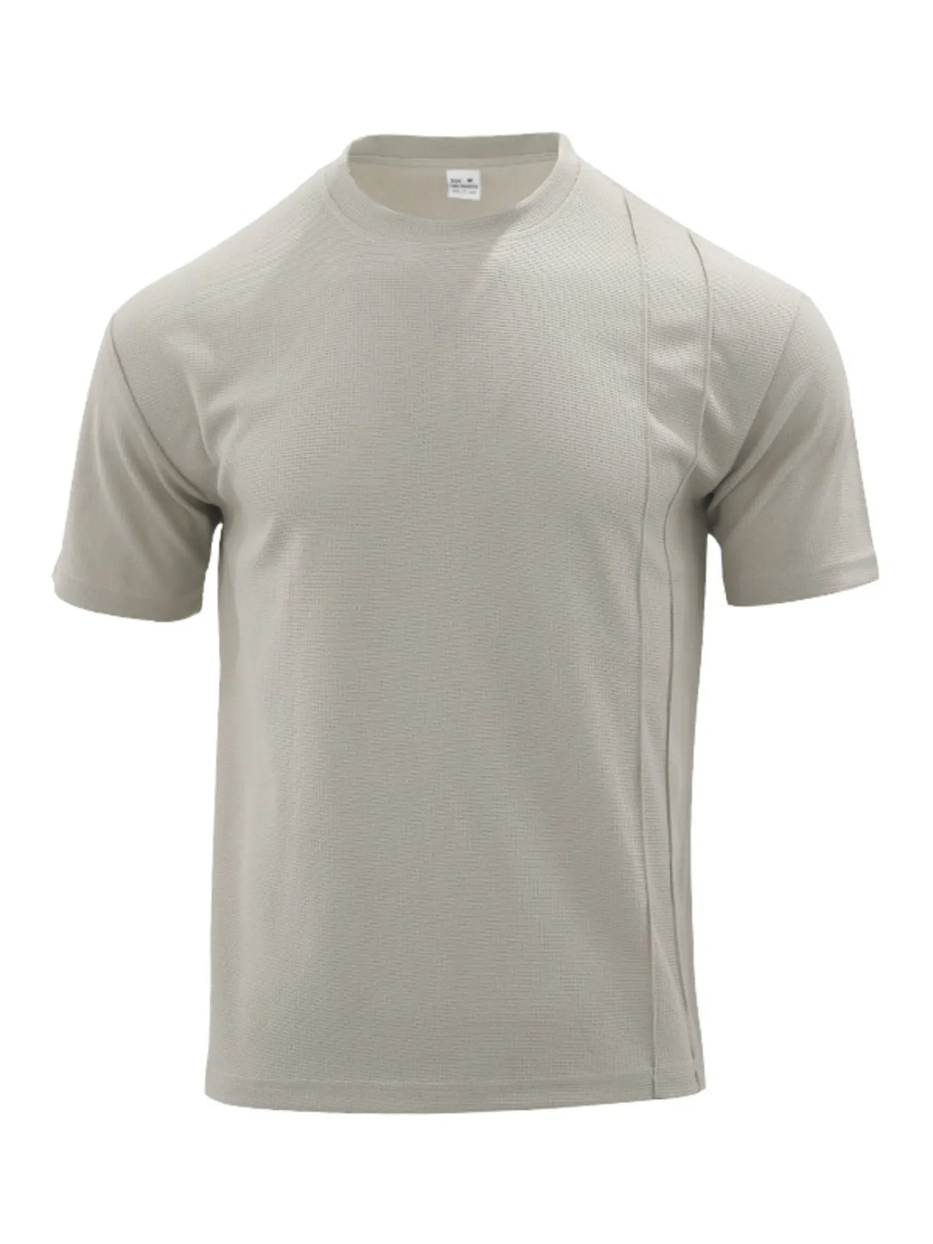 Khaki short-sleeve round-neck T-shirt