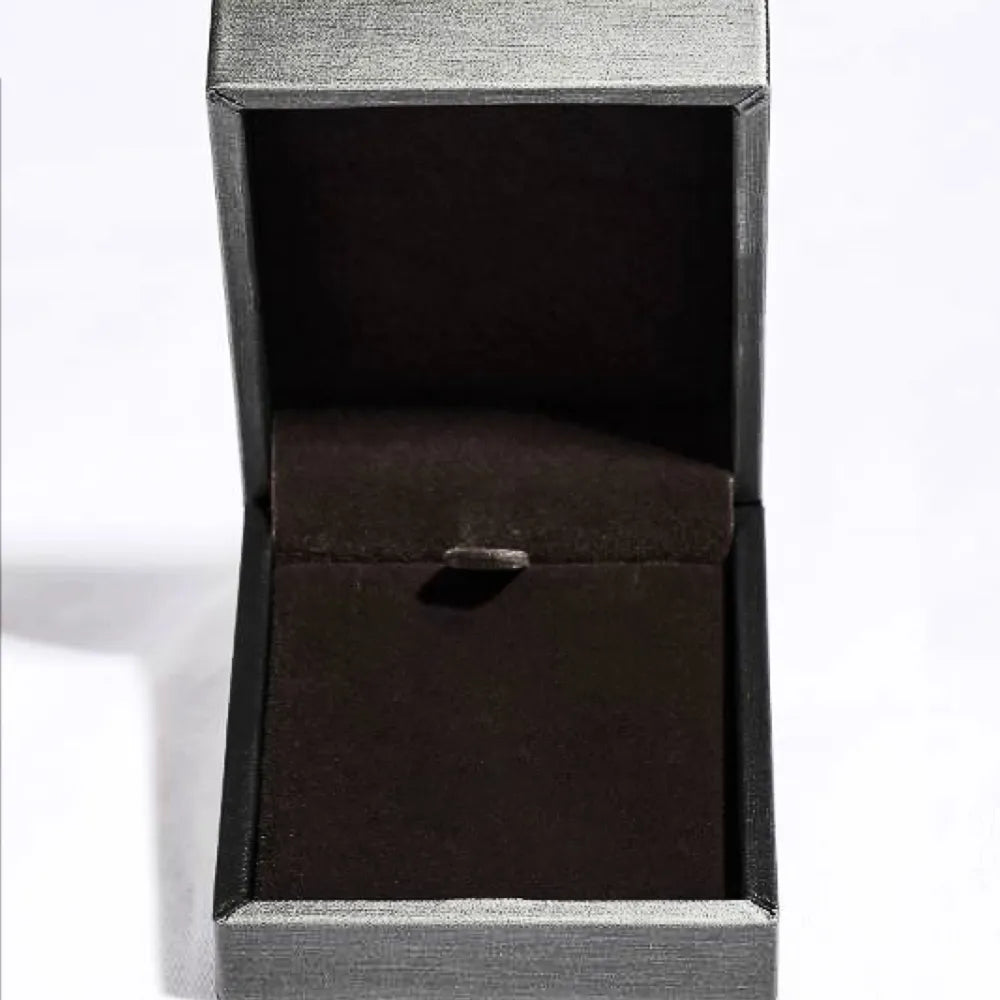 Silver necklace gift box with black interior