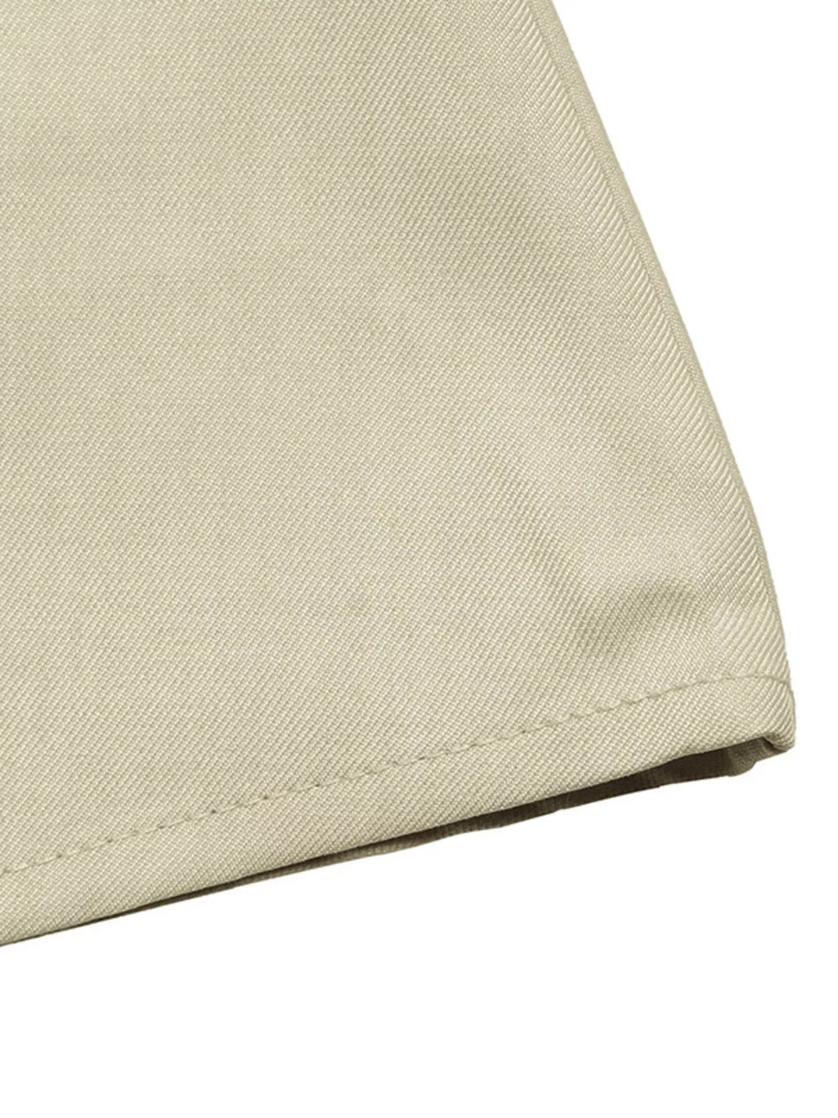 Khaki shirt dress sleeve hem with double stitching and textured fabric