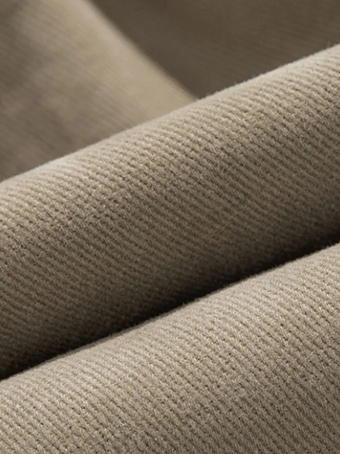 Khaki twill fabric texture close-up for drawstring shorts