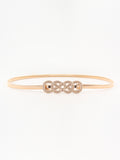 Gold-tone metal knot buckle belt with braided knot centerpiece