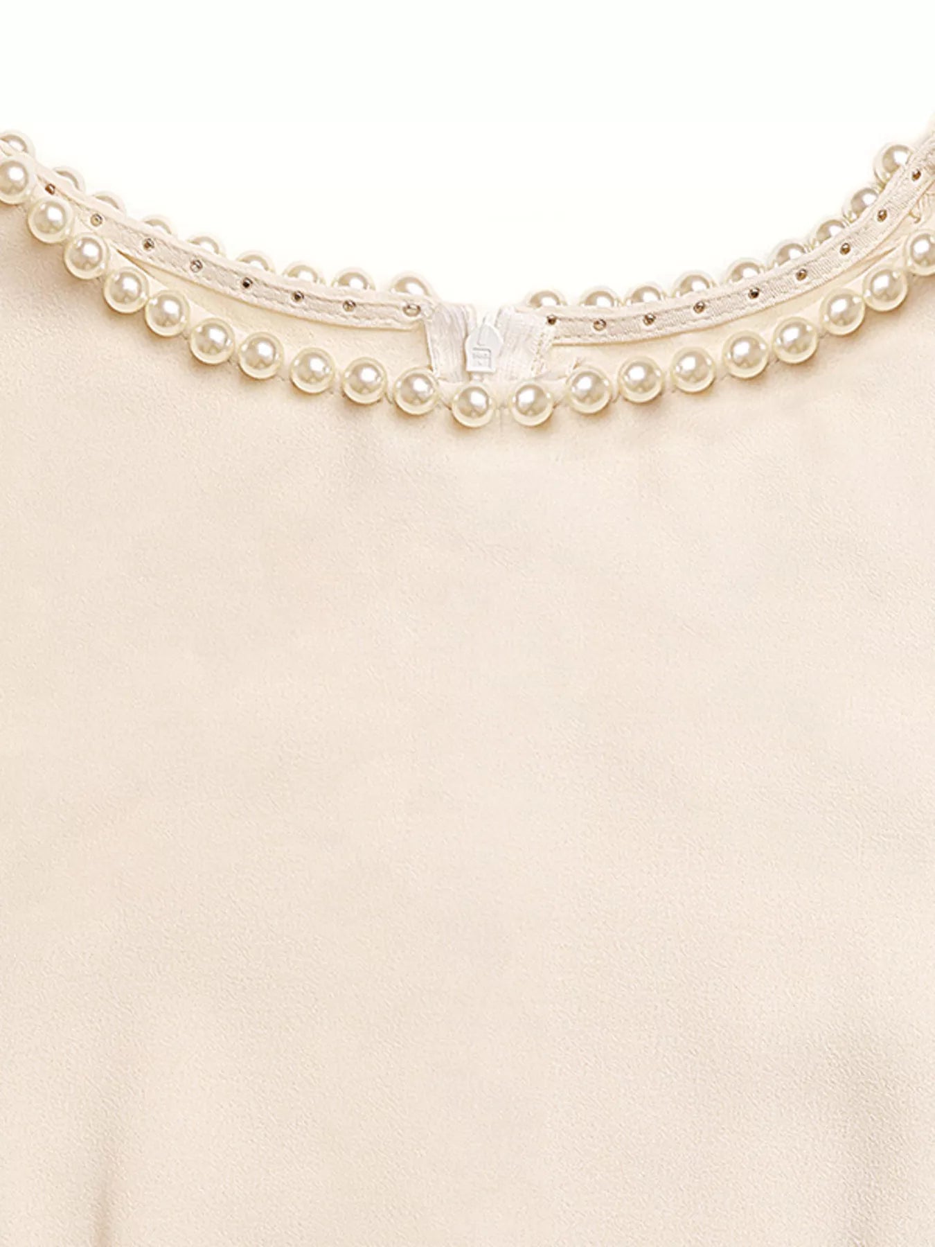 Cedar & Moore Sleeveless A-Line Midi Dress with cream pearl-trim neckline