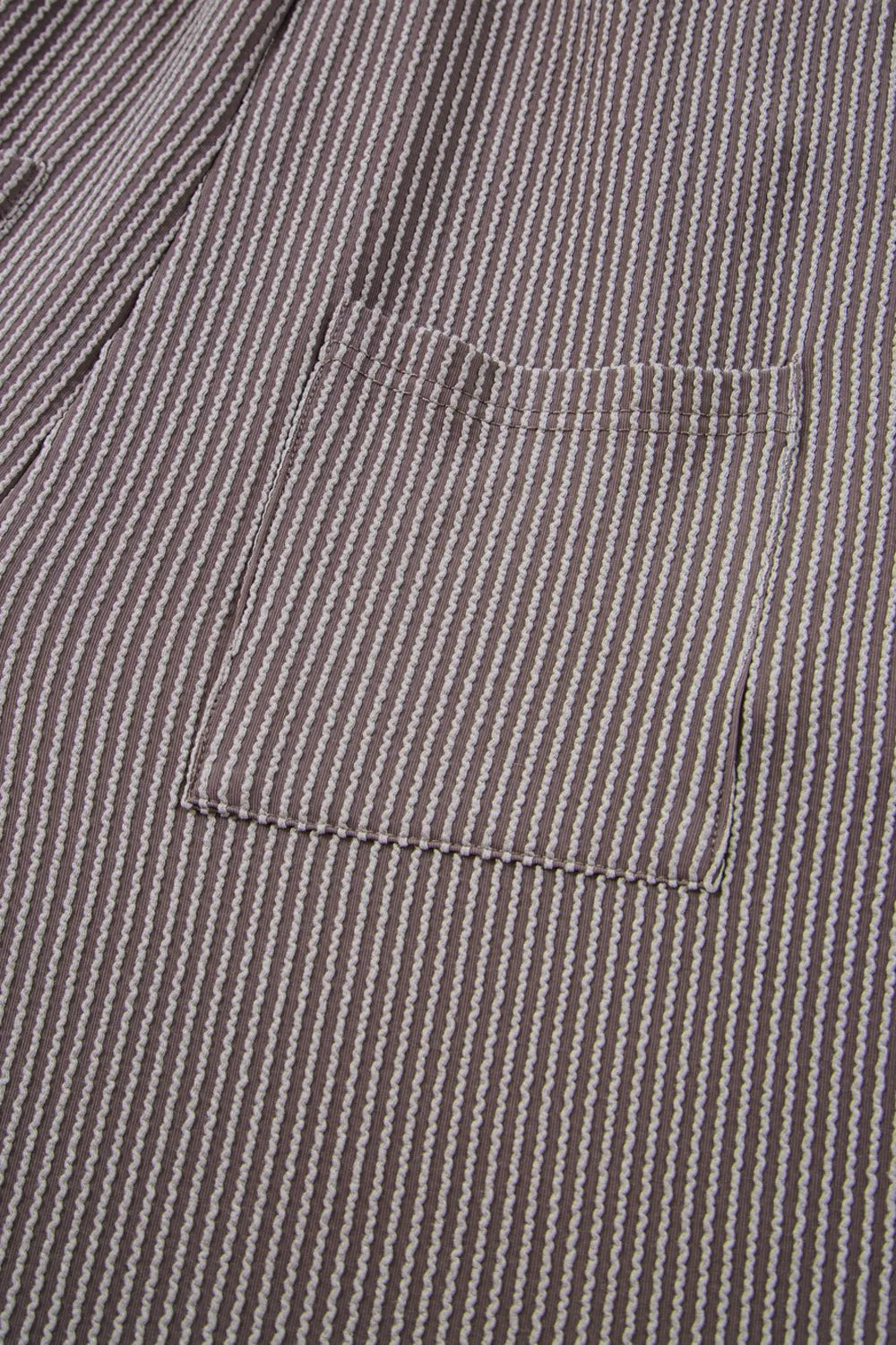 Pinstriped overalls with patch pocket and stitched front panel