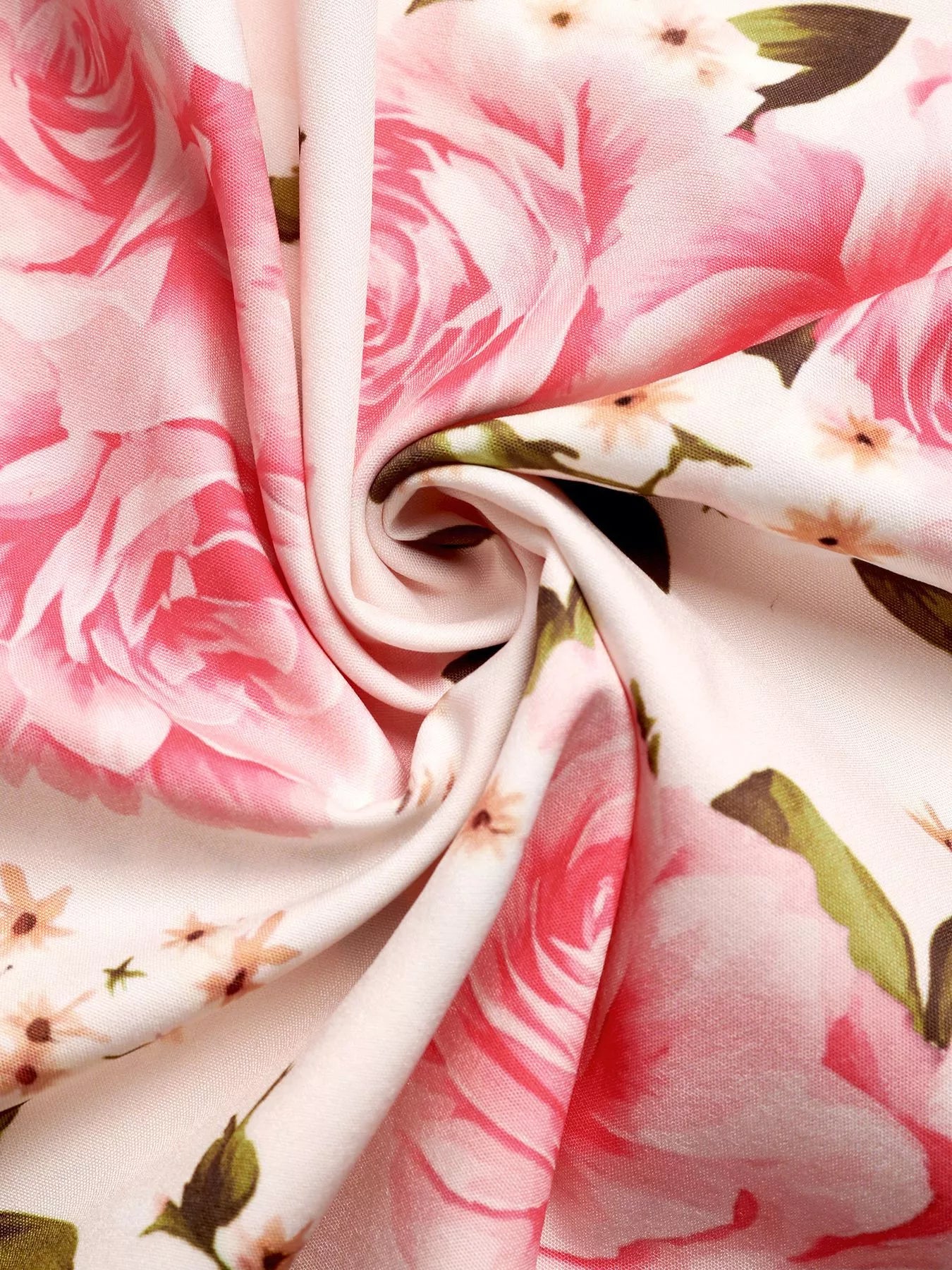 Cedar & Moore Floral Print Halter Neck Midi Dress, pink floral fabric, smocked and tied by Trendsi