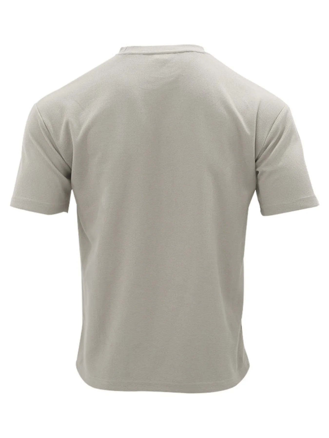 Khaki short-sleeve round-neck T-shirt, back view