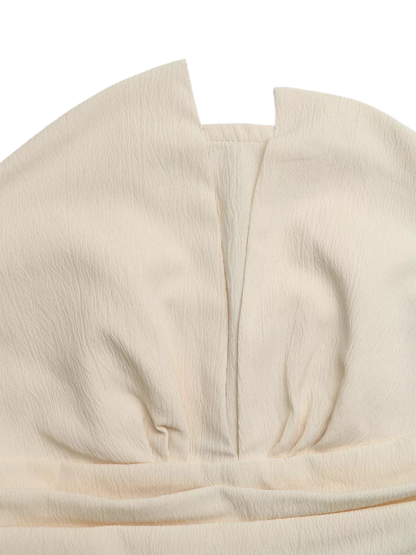 Cedar & Moore Strapless romper with pleated front detail in cream textured fabric