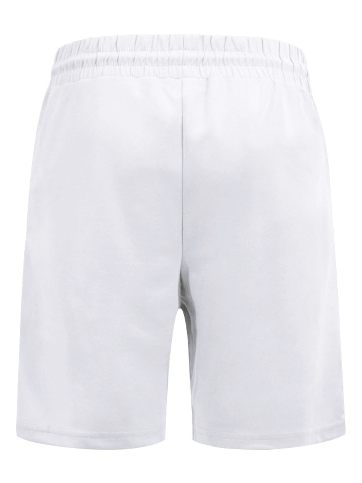 White men's stretch V-neck tee set shorts with elastic waistband