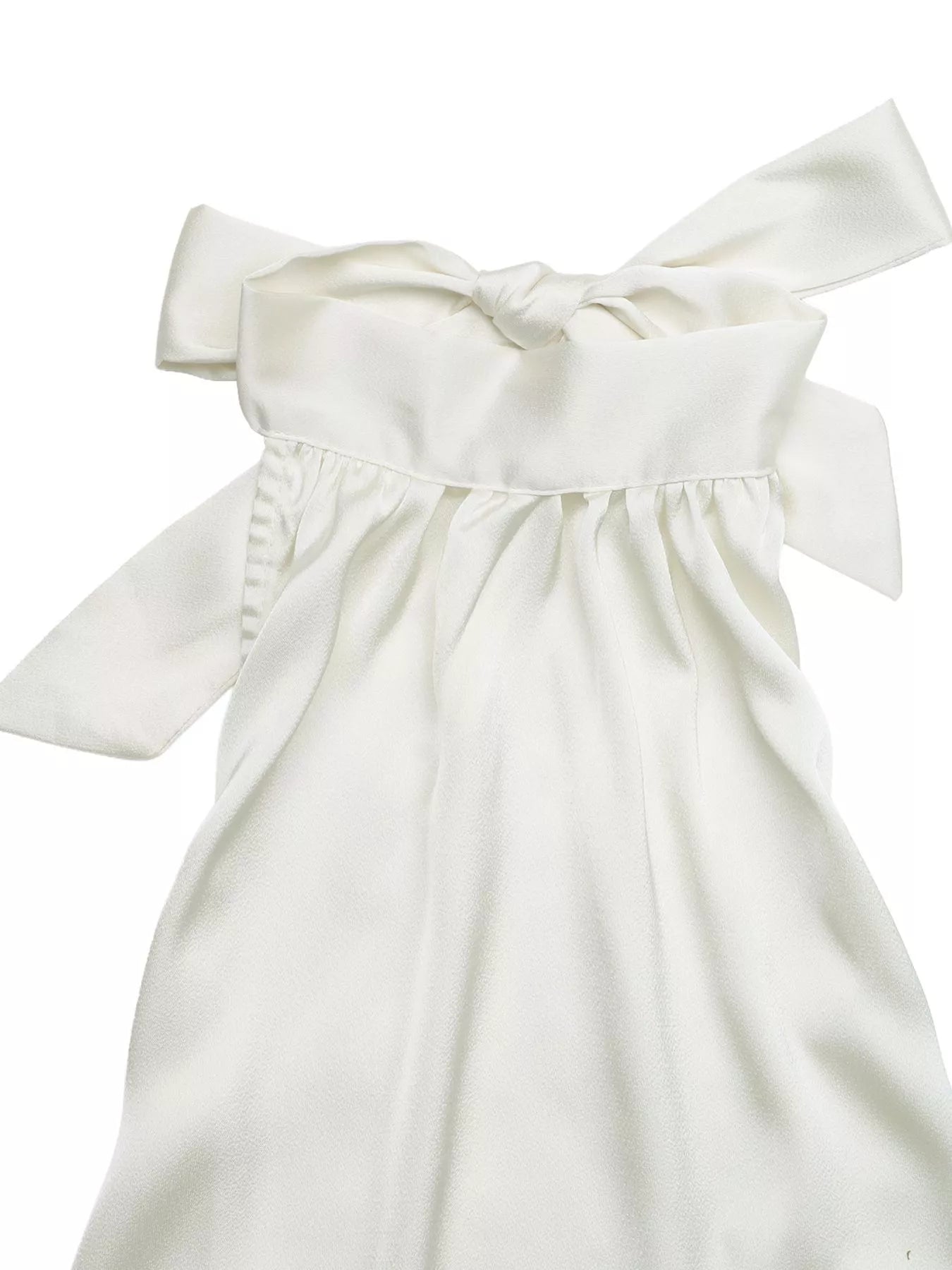 Cedar & Moore Halter Neck Satin Tank by Trendsi, white satin with a large bow detail at the neckline.