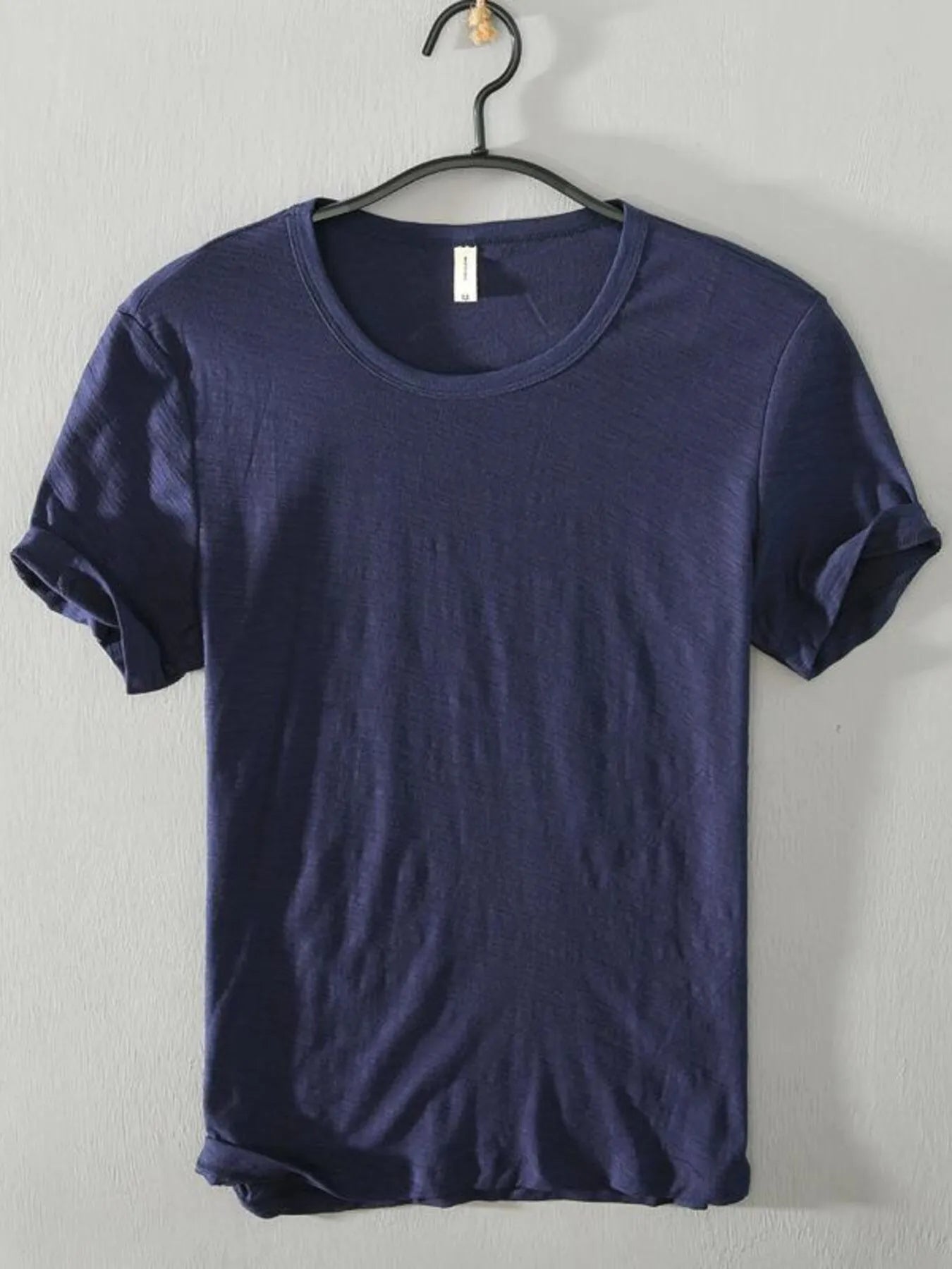 Navy men's plus size round-neck short-sleeve T-shirt