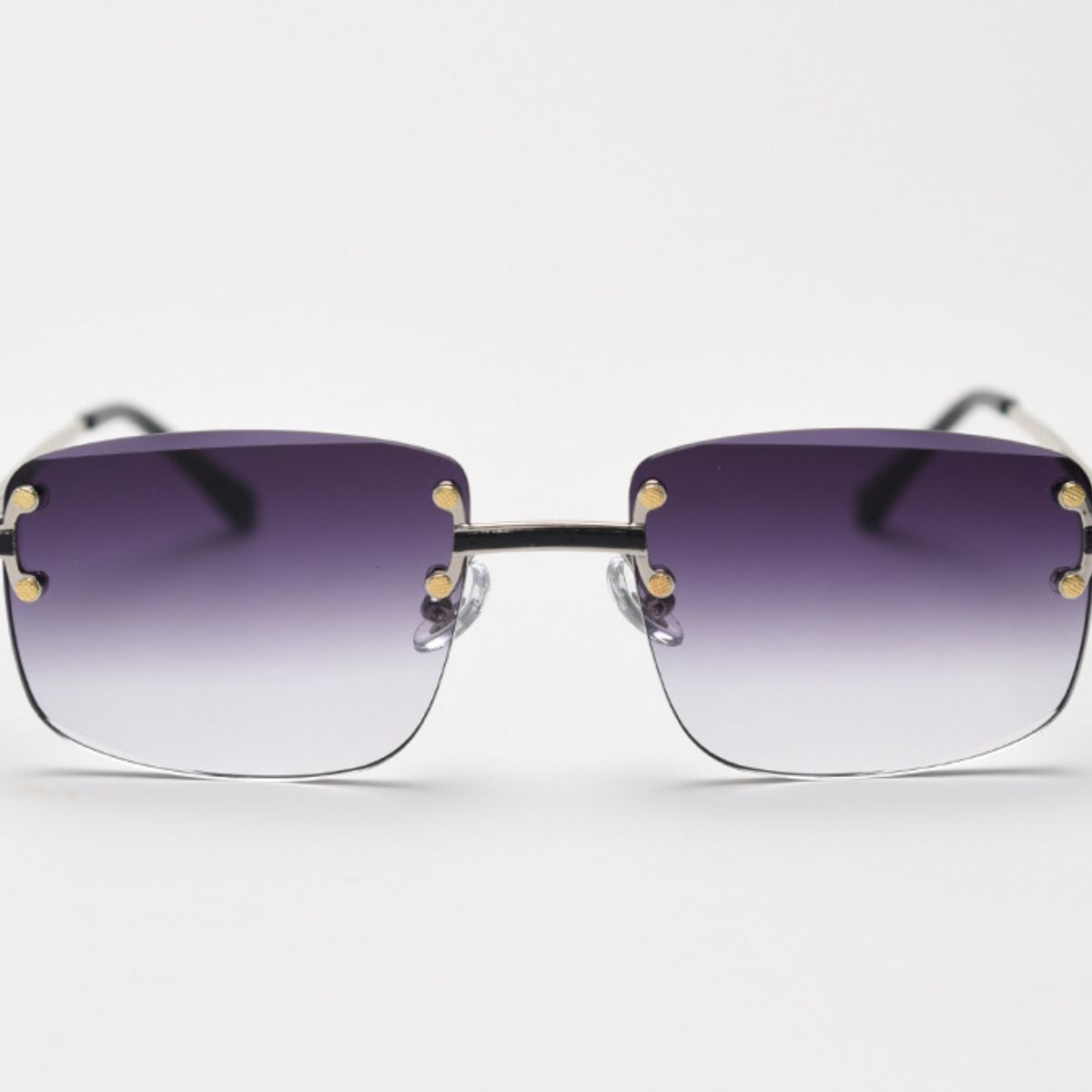 Cedar & Moore Rimless gradient tinted sunglasses, Trendsi, purple-to-gray lenses, 1-pair