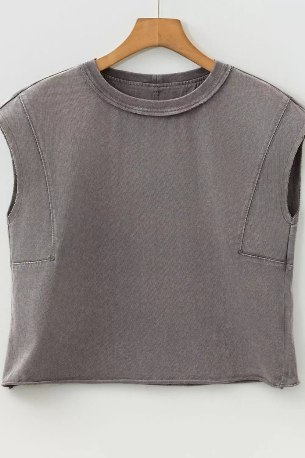 Cedar & Moore Mineral Wash Boxy Fit Cotton Tank Top in gray, sleeveless cotton top with a relaxed boxy silhouette