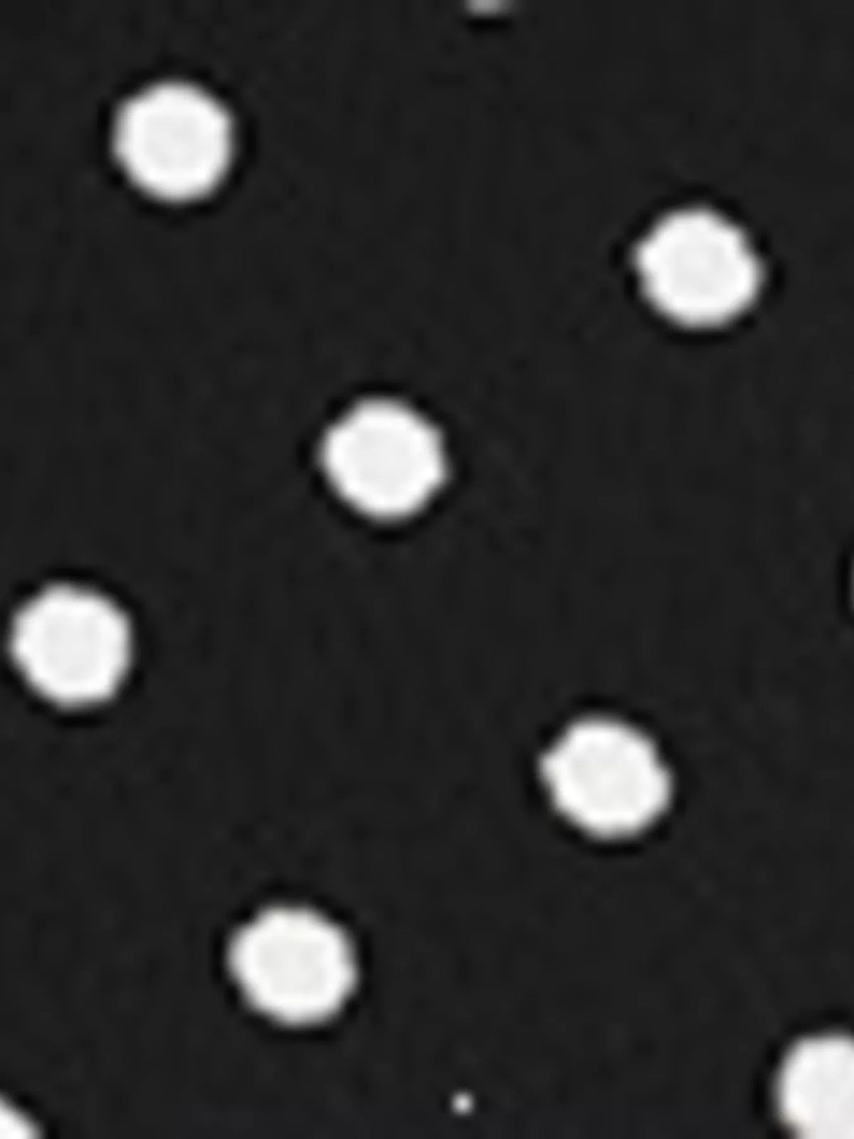 Close-up of black fabric with scattered white polka dots