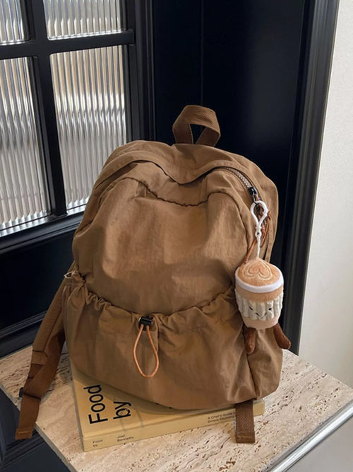 Cedar & Moore Casual Lightweight Drawstring Backpack, large nylon tan bag, Trendsi.