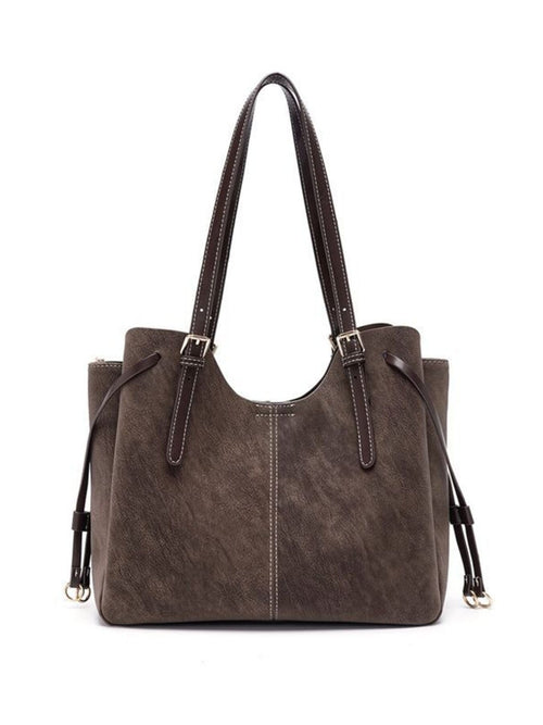 Adjustable Straps Shoulder Bag Trendsi brown PU, medium tote