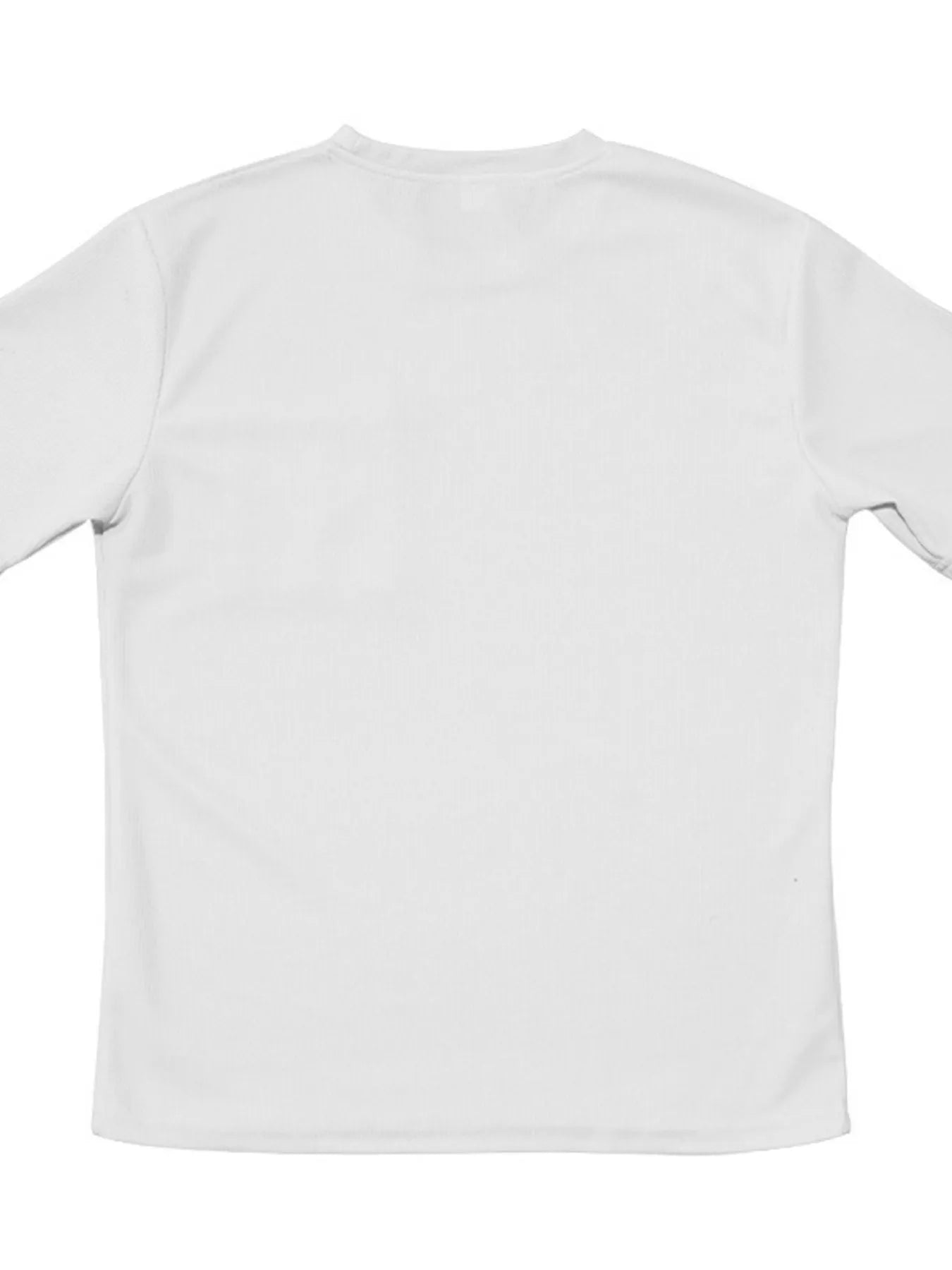 Men's white short-sleeve round-neck T-shirt, plain back