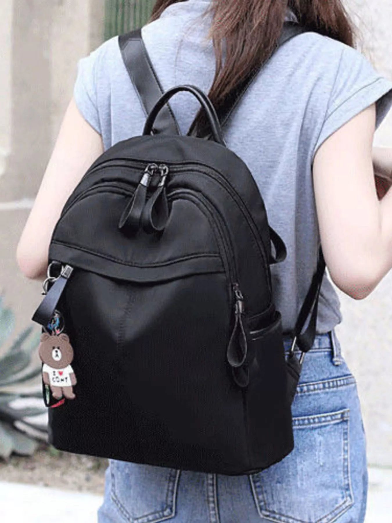 Cedar & Moore lightweight mini nylon backpack in black