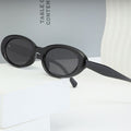 Cedar & Moore UV Protection Oval Sunglasses, Trendsi, black glossy frame with dark lenses