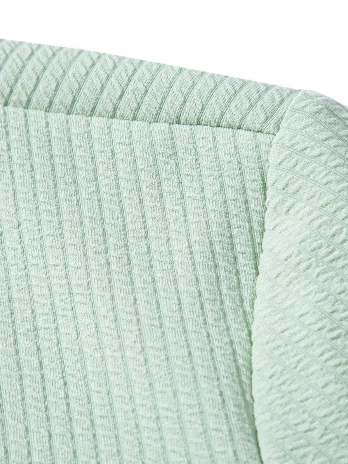 Mint green ribbed shorts waistband with elastic