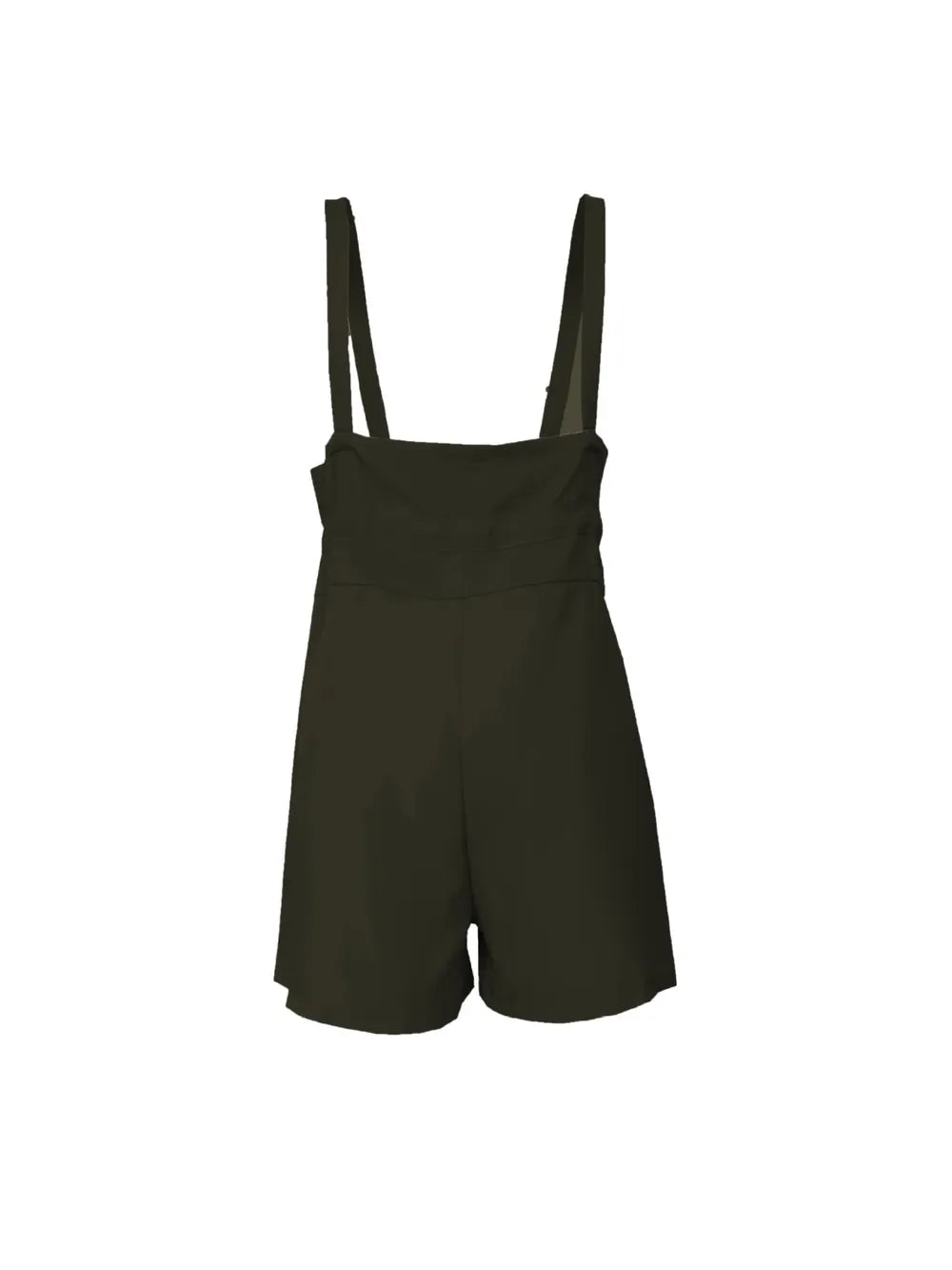 Cedar & Moore Drawstring Wide Strap Overalls with Pockets in olive green