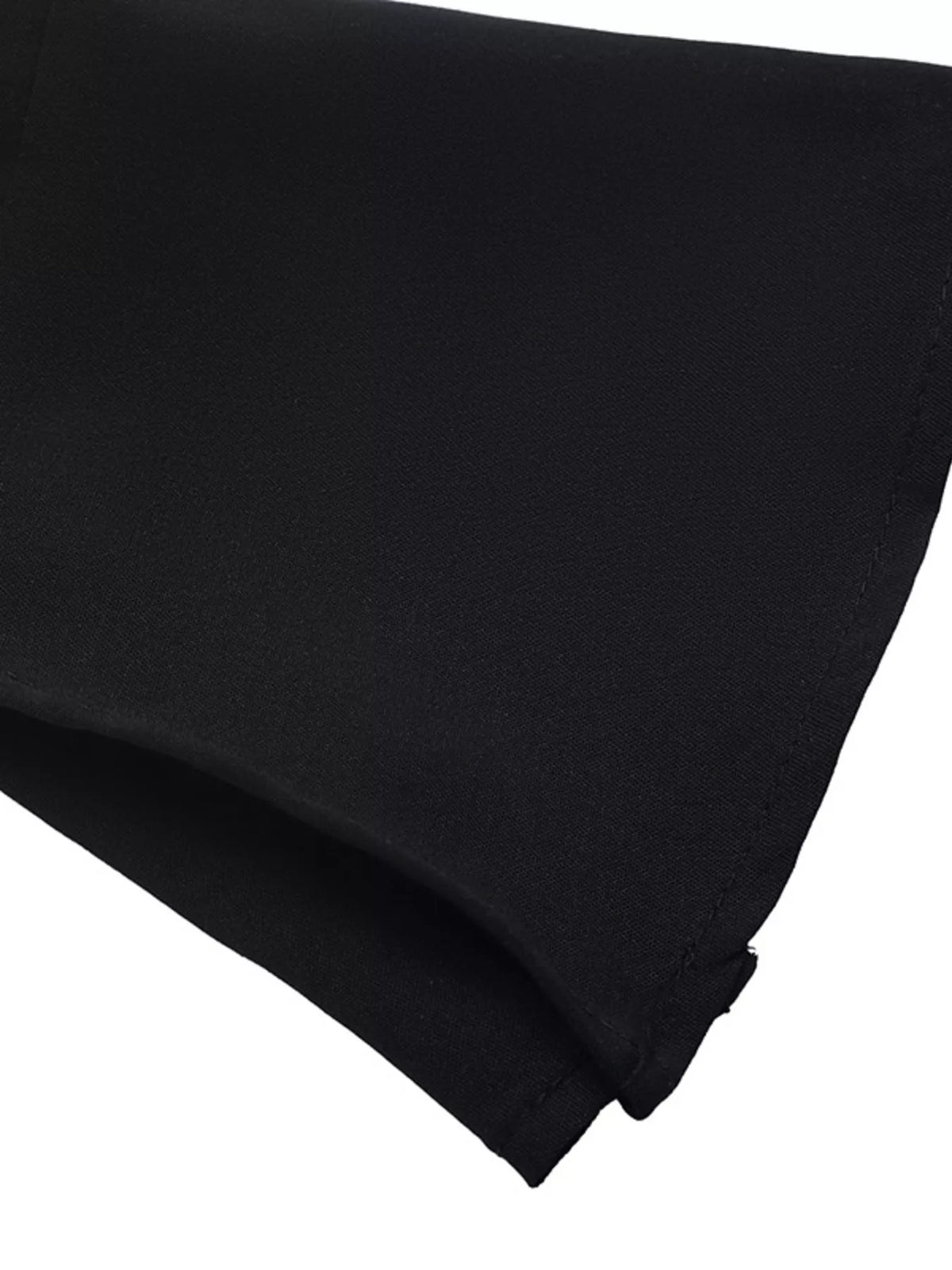 Black shirt dress flounce sleeve cuff detail