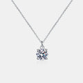 Sterling silver necklace with round moissanite solitaire pendant on chain
