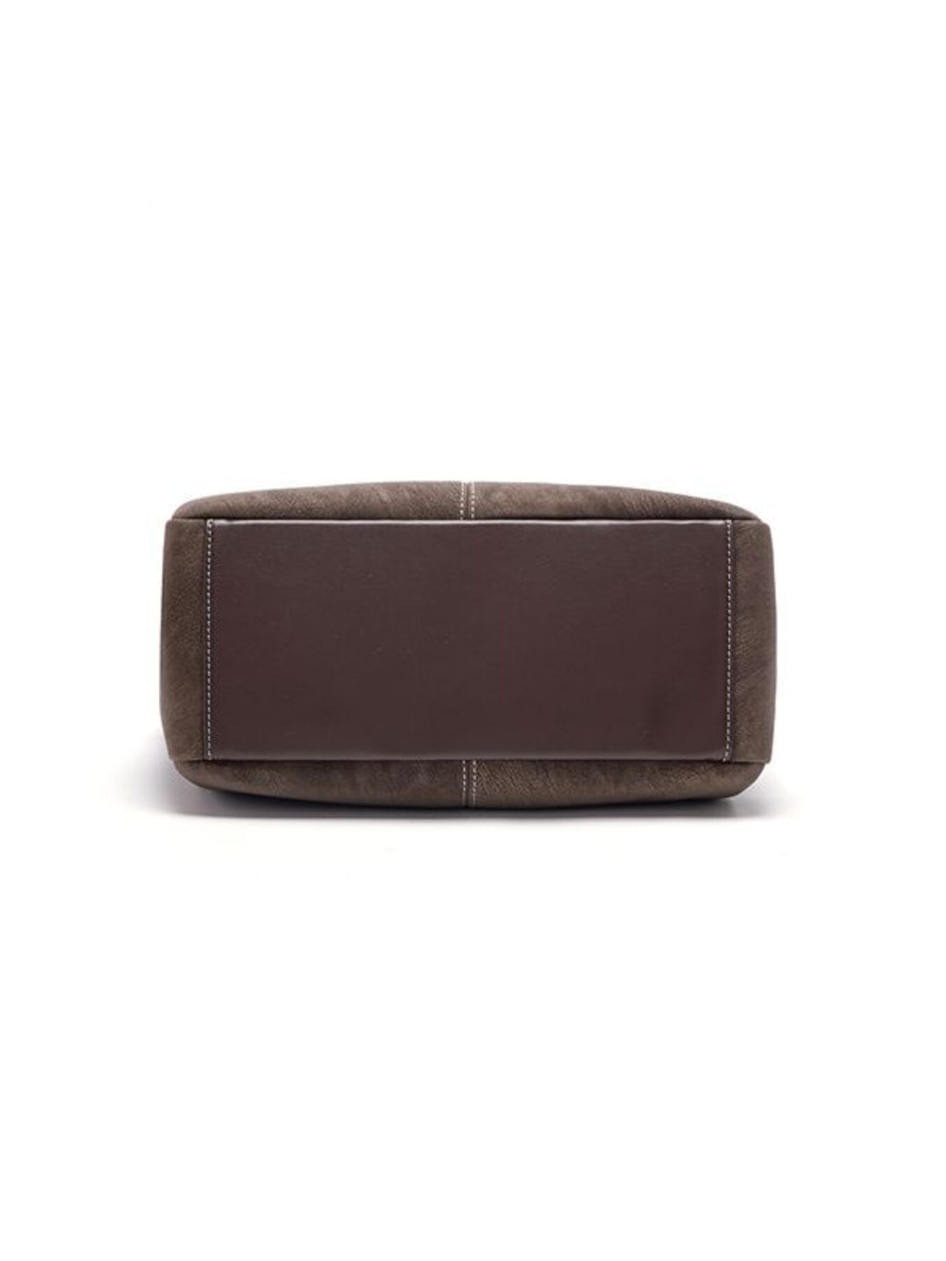 Adjustable Straps Shoulder Bag, medium brown PU leather with stitched panels