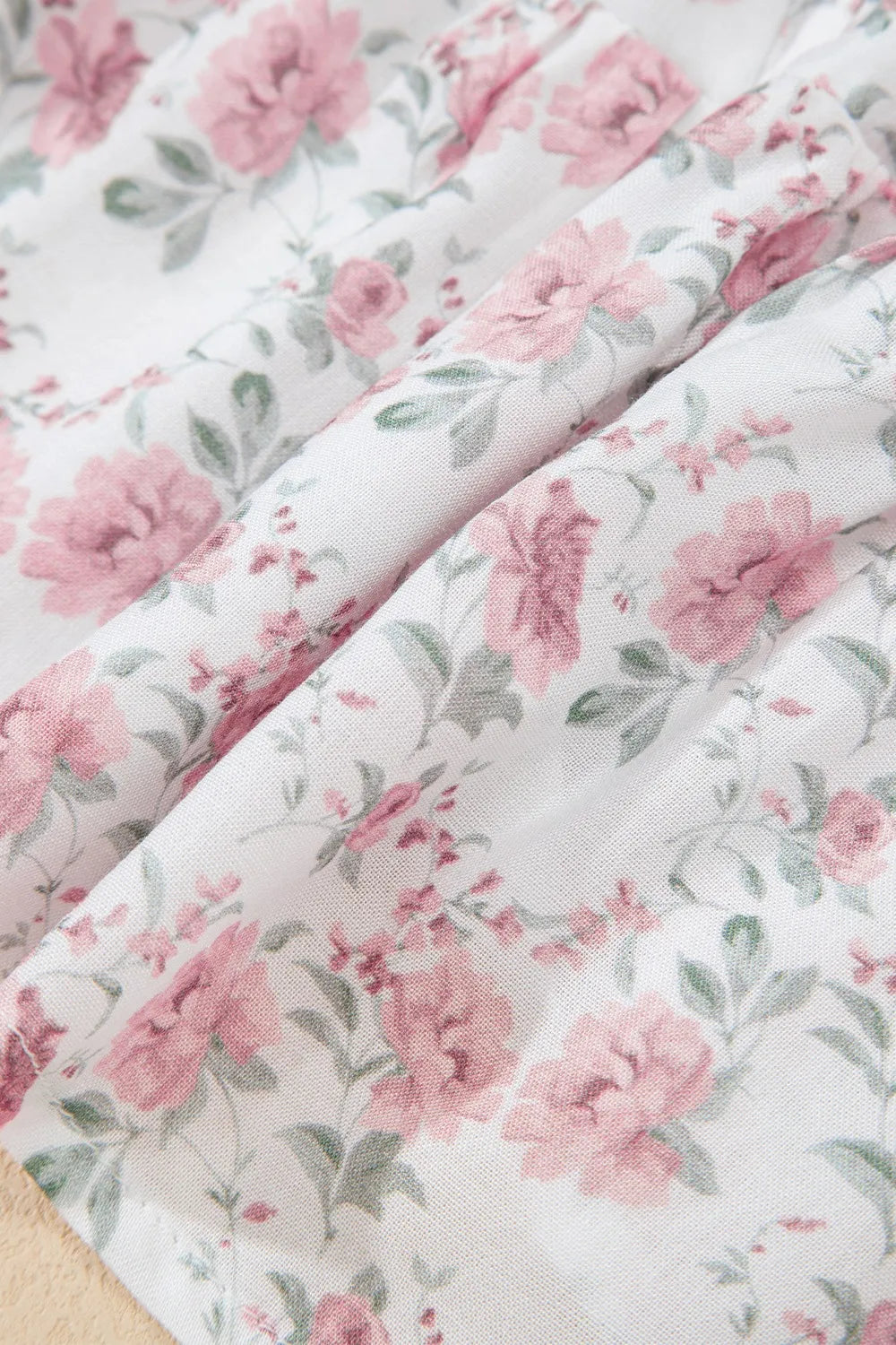 Blush pink floral print fabric for sleeveless peplum tank top