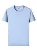 Men's round-neck short-sleeve T-shirt, light blue