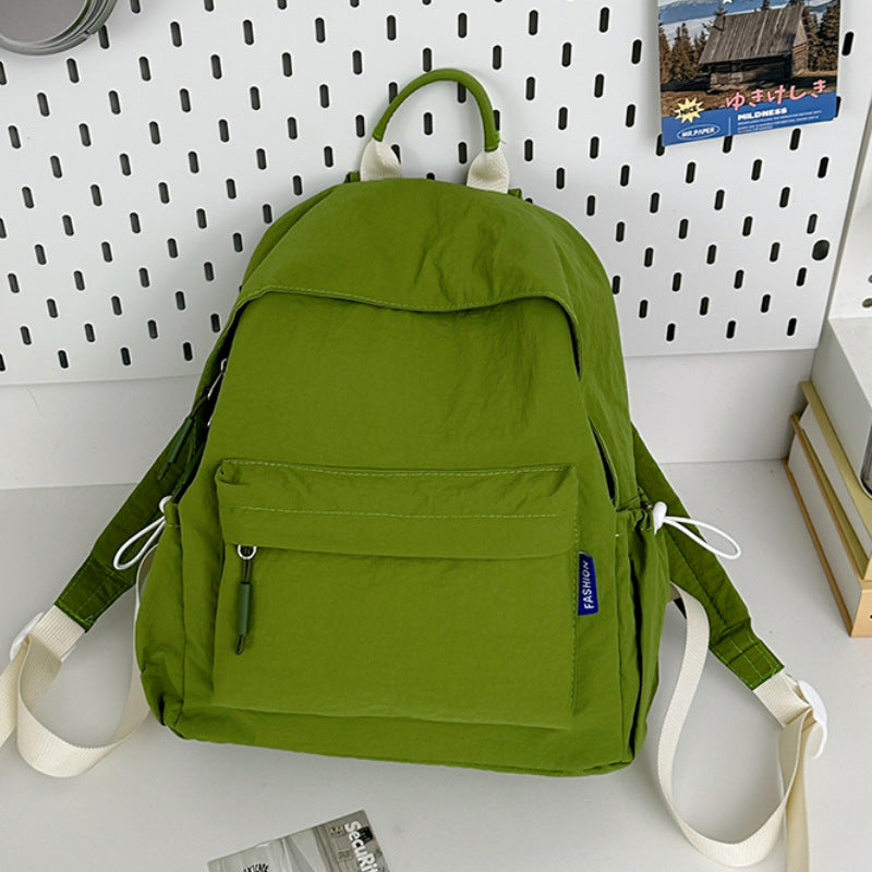 Cedar & Moore Casual Lightweight Drawstring Backpack Bag, medium, green fabric